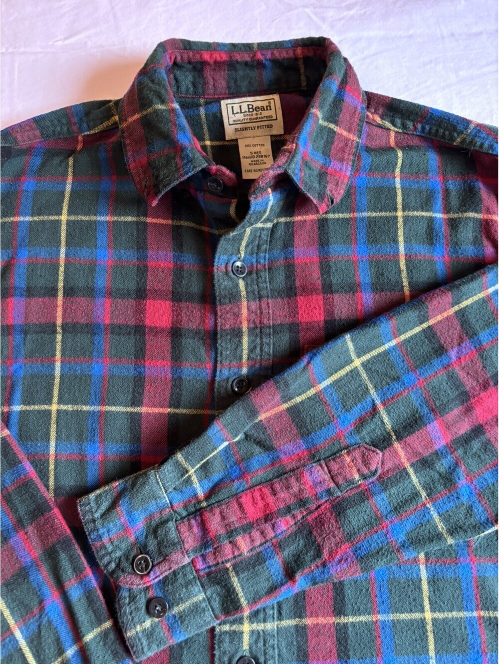 LL Bean men’s Plaid Camp Shirt S Flannel Soft